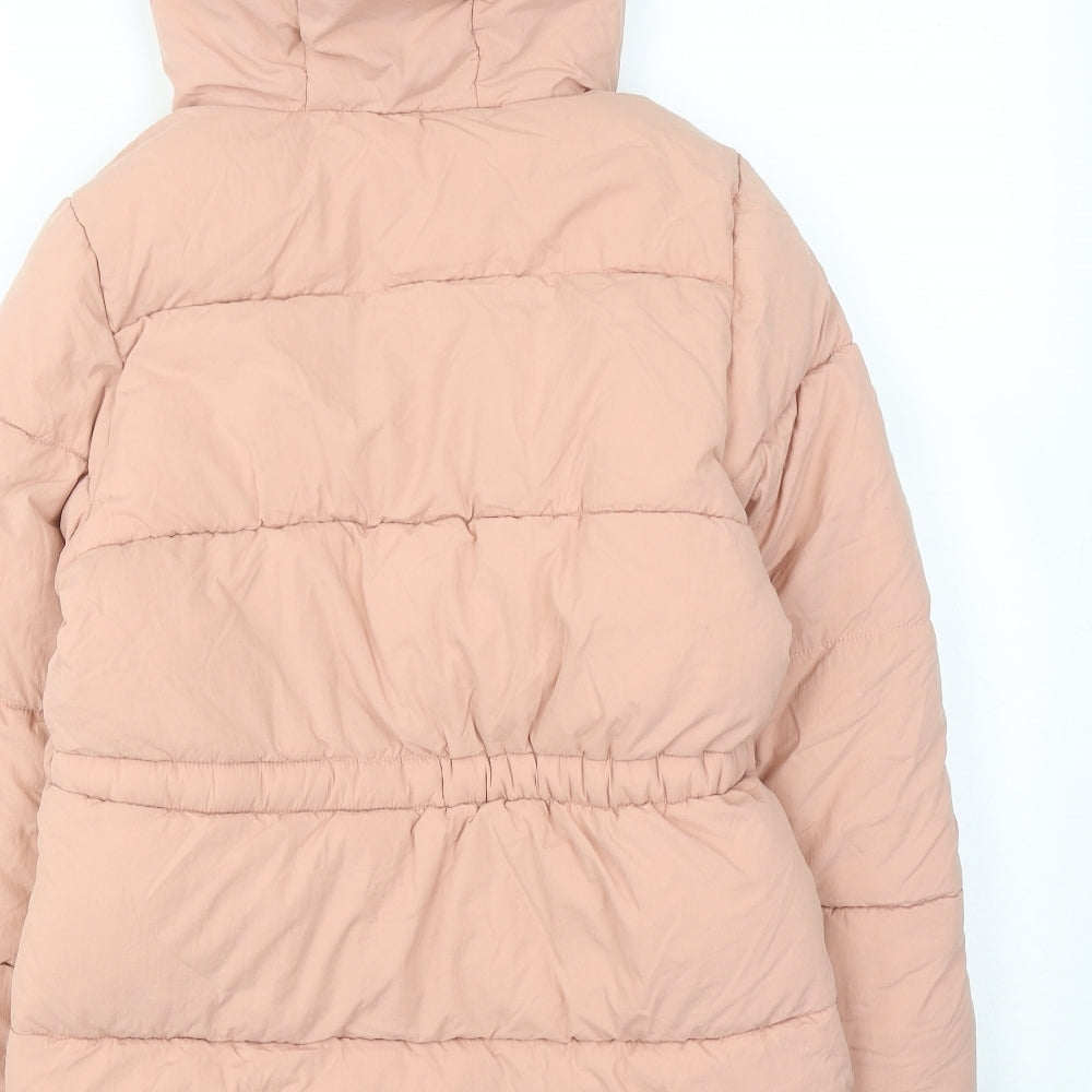 Marks and Spencer Girls Pink Quilted Coat Size 8-9 Years Zip