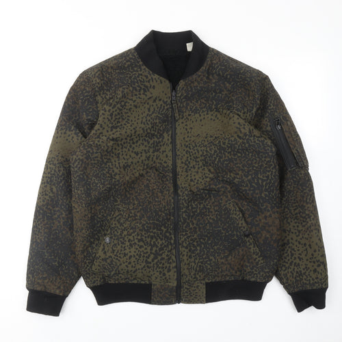 Levi's Mens Green Geometric Bomber Jacket Jacket Size S Zip