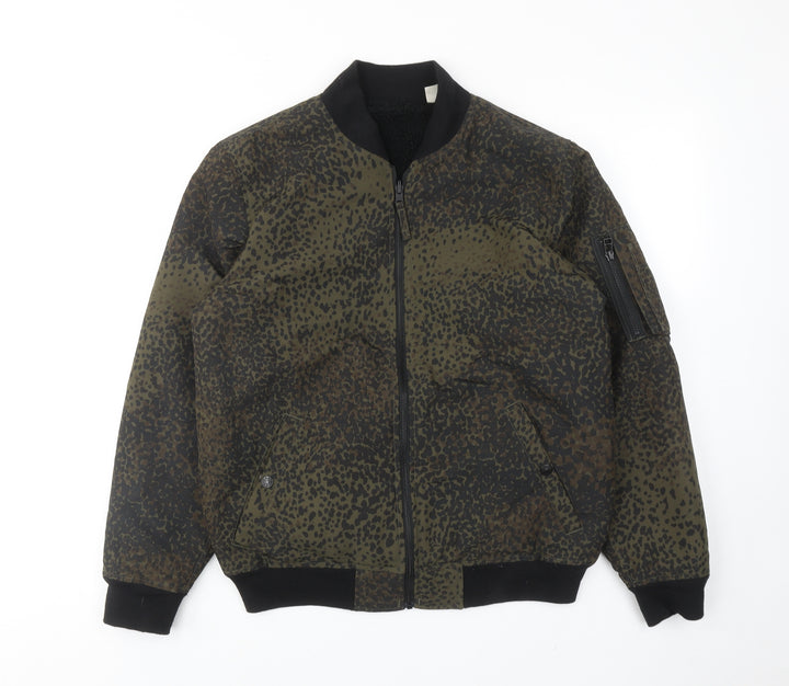 Levi's Mens Green Geometric Bomber Jacket Jacket Size S Zip