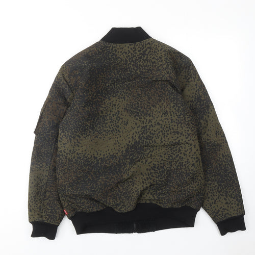 Levi's Mens Green Geometric Bomber Jacket Jacket Size S Zip