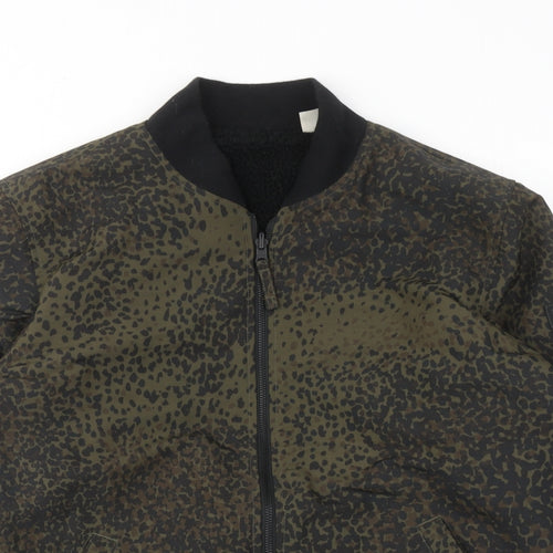 Levi's Mens Green Geometric Bomber Jacket Jacket Size S Zip