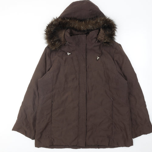 Casual Club Womens Brown Jacket Size 18 Zip