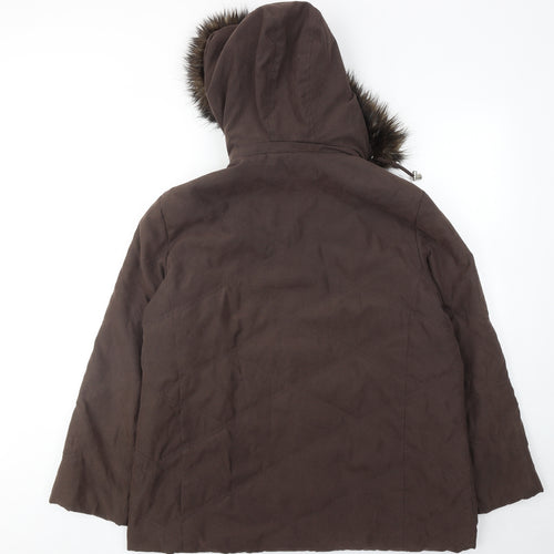 Casual Club Womens Brown Jacket Size 18 Zip