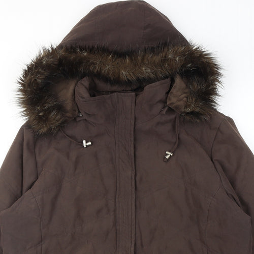 Casual Club Womens Brown Jacket Size 18 Zip