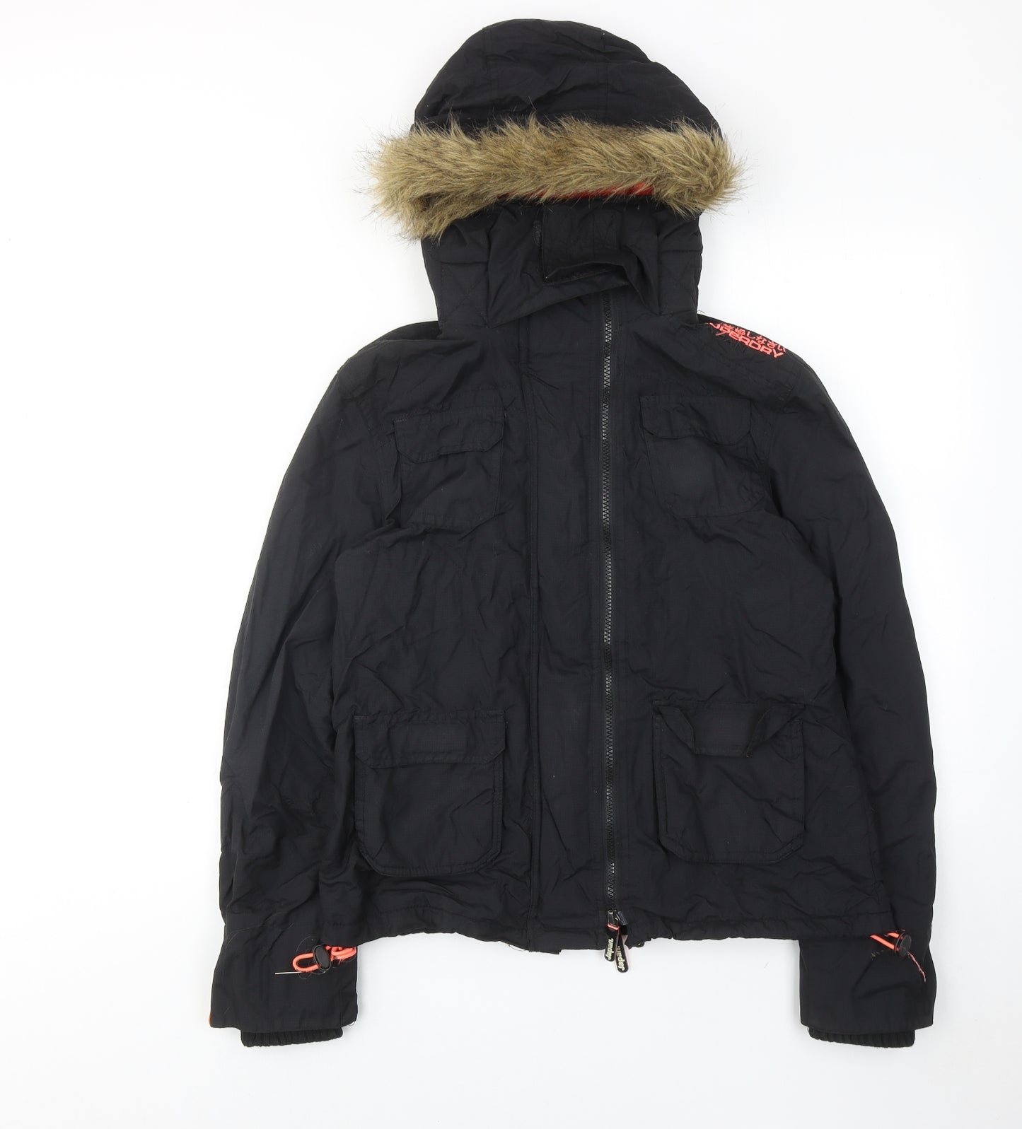 Superdry Womens Black Windbreaker Jacket Size L Zip