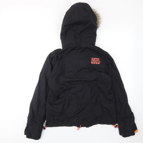 Superdry Womens Black Windbreaker Jacket Size L Zip