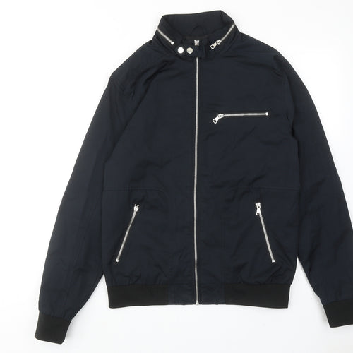 River Island Mens Blue Bomber Jacket Jacket Size M Zip