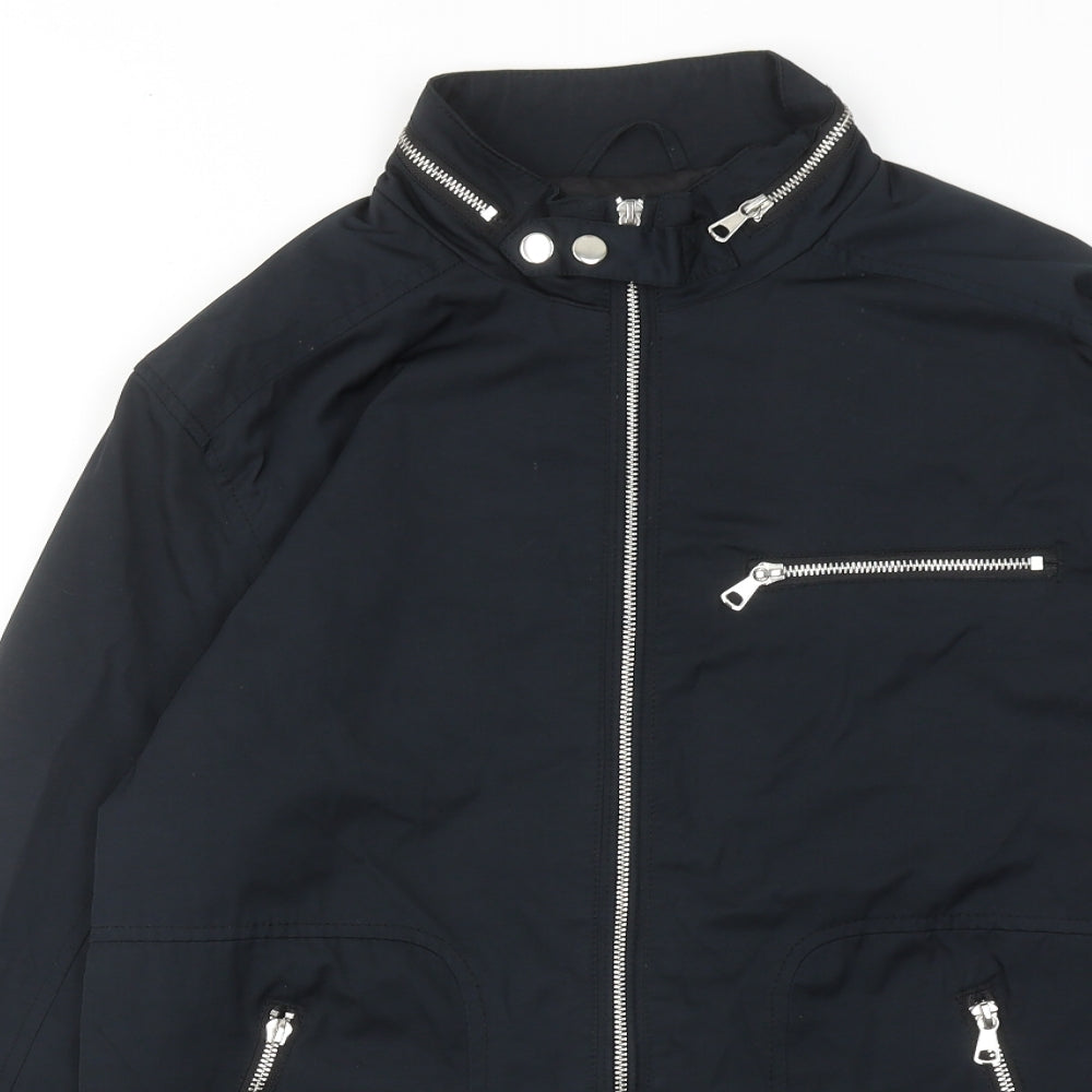 River Island Mens Blue Bomber Jacket Jacket Size M Zip
