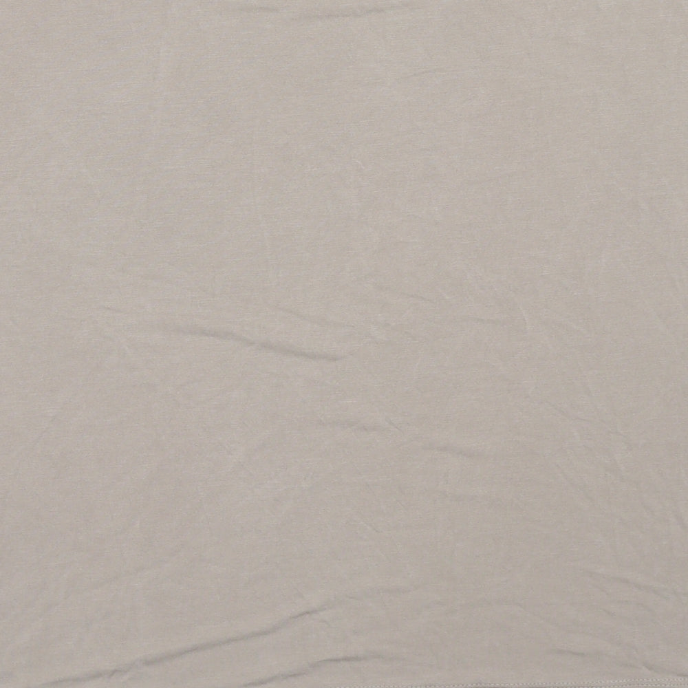 Marks and Spencer Womens Beige Modal Basic T-Shirt Size 14 Crew Neck