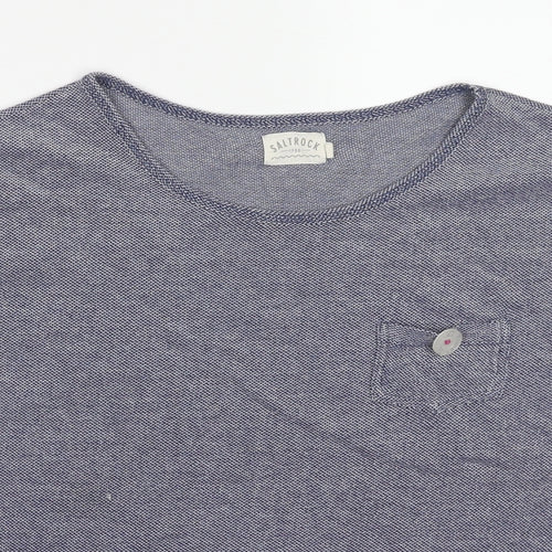 Saltrock Womens Blue Cotton Basic T-Shirt Size 12 Boat Neck