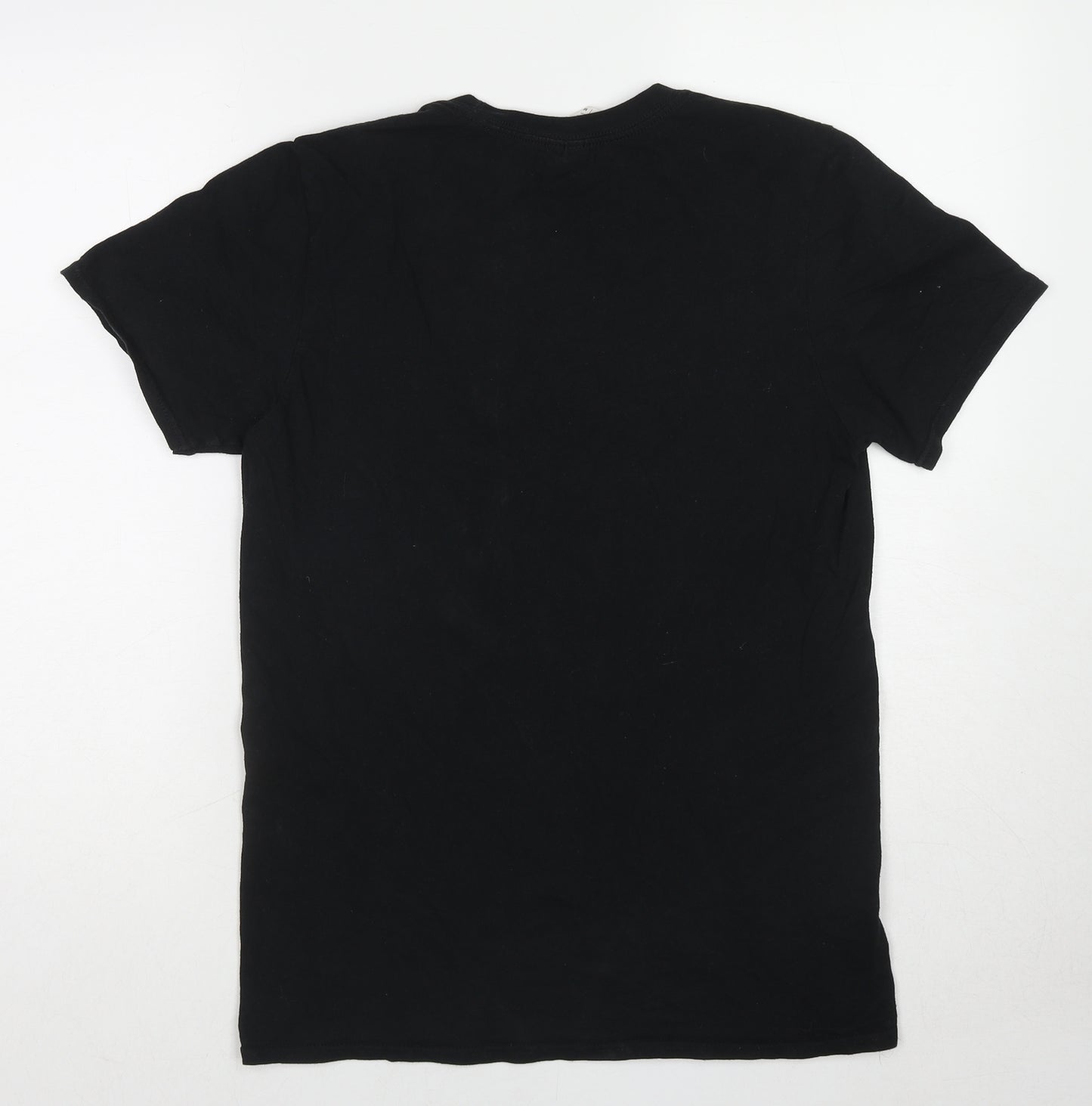 Demob Mens Black Cotton T-Shirt Size M Round Neck