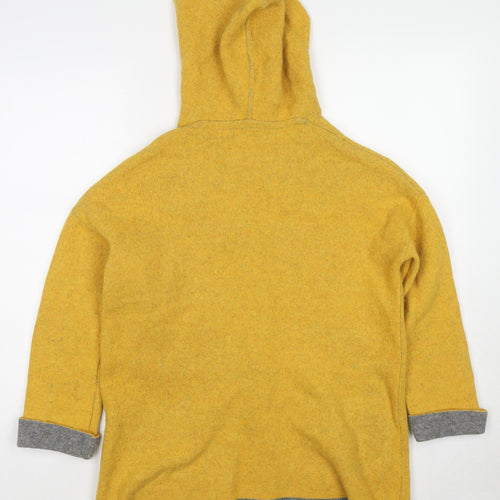 Chiaramente Womens Yellow V-Neck Wool Cardigan Jumper Size M