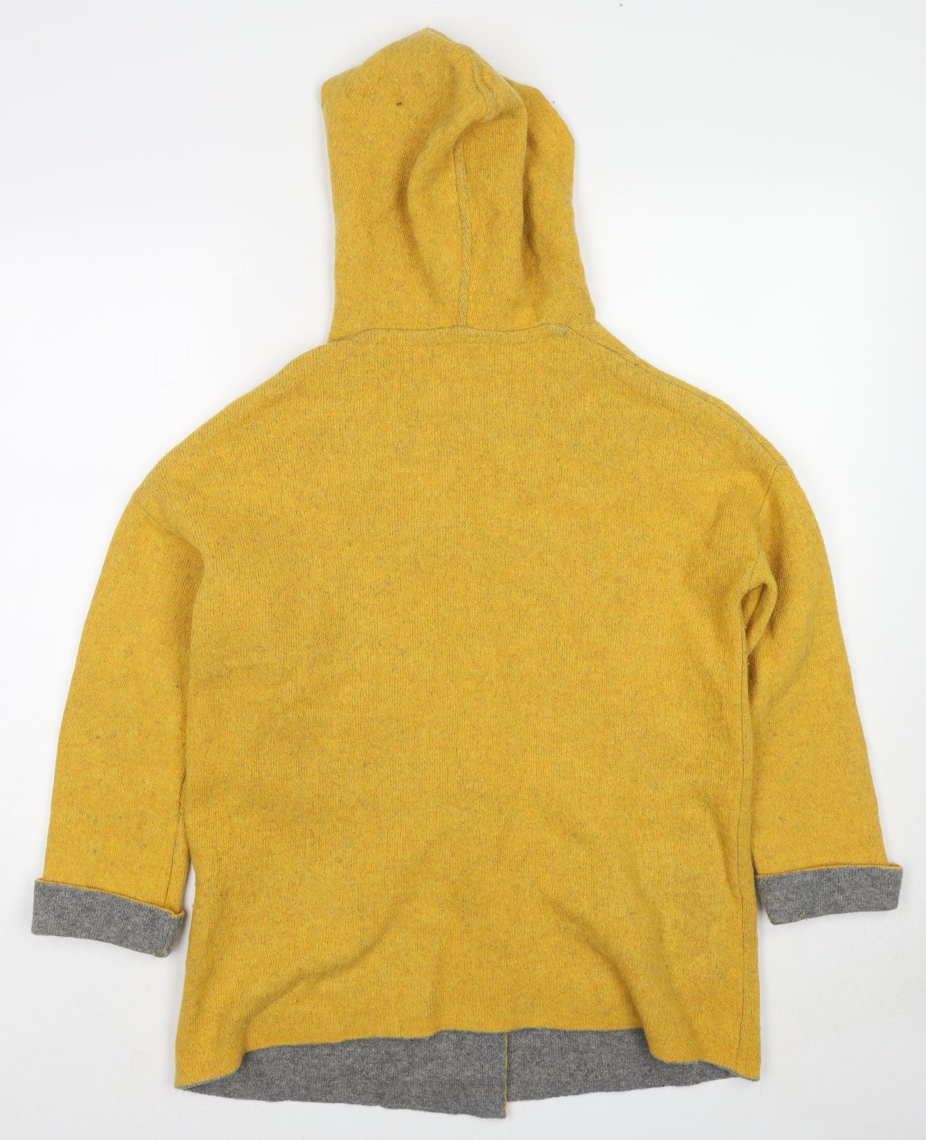 Chiaramente Womens Yellow V-Neck Wool Cardigan Jumper Size M