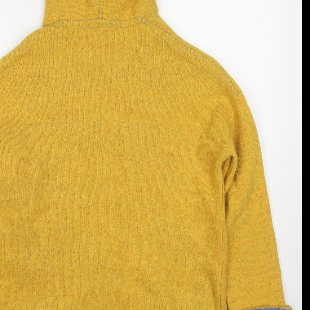 Chiaramente Womens Yellow V-Neck Wool Cardigan Jumper Size M