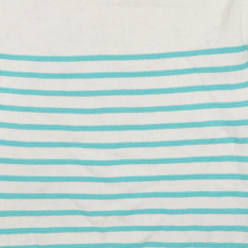 Passenger Mens Multicoloured Round Neck Striped Cotton Pullover Jumper Size L Long Sleeve