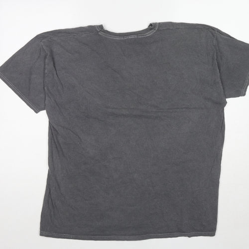PRETTYLITTLETHING Womens Grey Cotton Basic T-Shirt Size L Round Neck - Montana