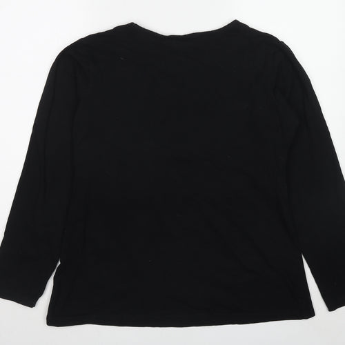 B Shirt Womens Black Cotton Basic T-Shirt Size 20 Round Neck