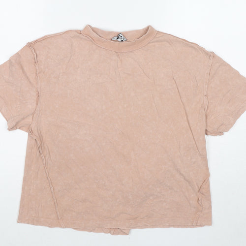 ASOS Womens Beige Cotton Basic T-Shirt Size 6 Round Neck