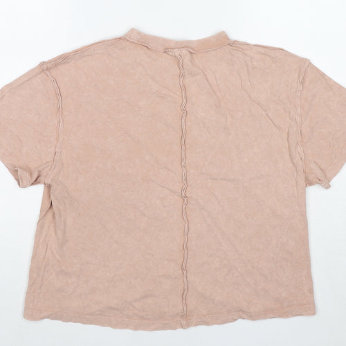 ASOS Womens Beige Cotton Basic T-Shirt Size 6 Round Neck