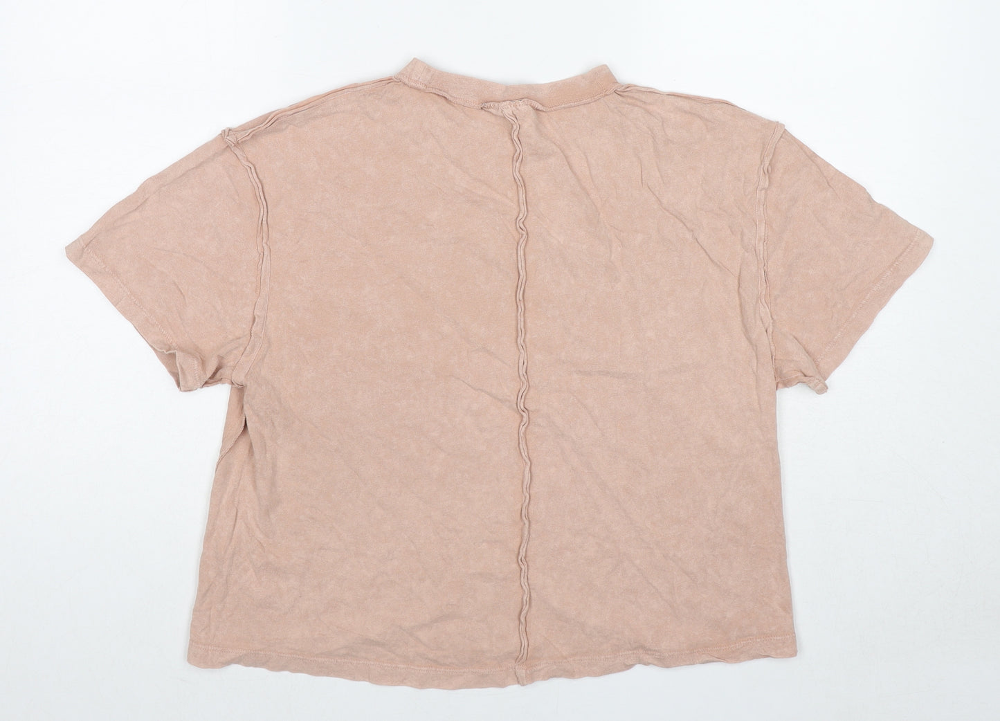ASOS Womens Beige Cotton Basic T-Shirt Size 6 Round Neck