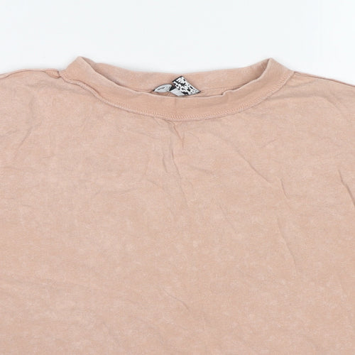 ASOS Womens Beige Cotton Basic T-Shirt Size 6 Round Neck