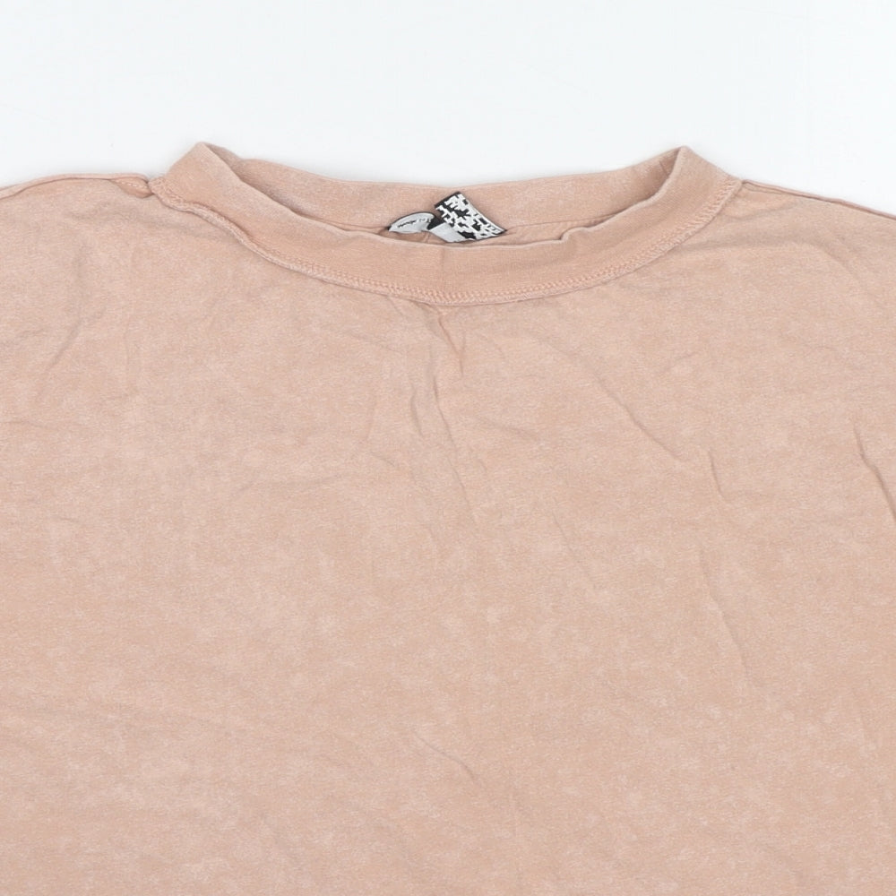 ASOS Womens Beige Cotton Basic T-Shirt Size 6 Round Neck