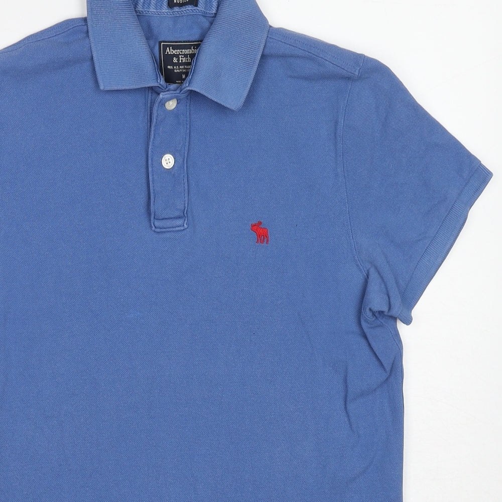 Abercrombie & Fitch Mens Blue Cotton Polo Size M Collared Pullover
