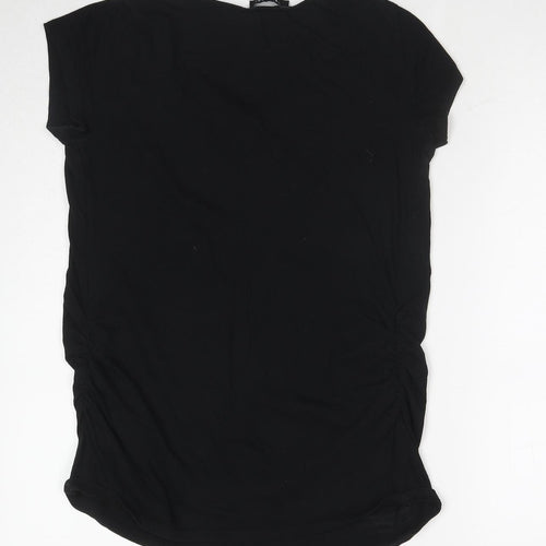 New Look Womens Black Cotton Basic T-Shirt Size 14 Round Neck