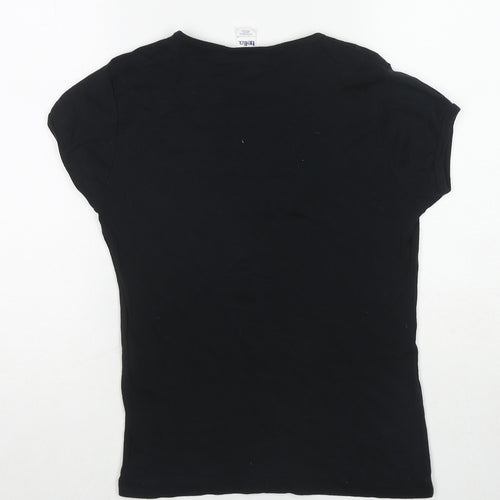 Bella Womens Black Cotton Basic T-Shirt Size M Round Neck - Legolas Is My House Elf
