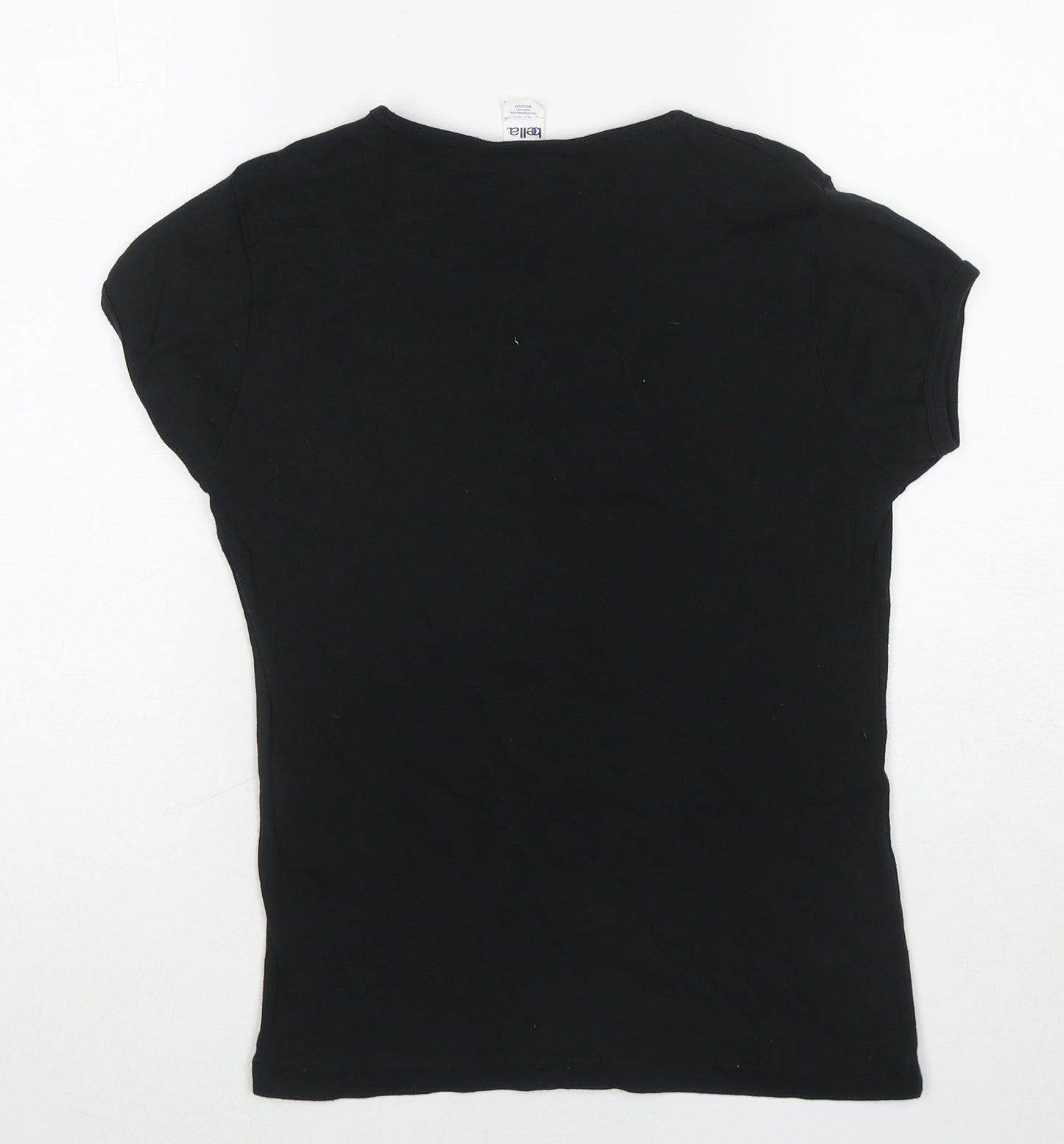 Bella Womens Black Cotton Basic T-Shirt Size M Round Neck - Legolas Is My House Elf