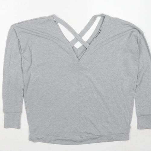 River Island Womens Grey Polyester Pullover Sweatshirt Size 10 Pullover