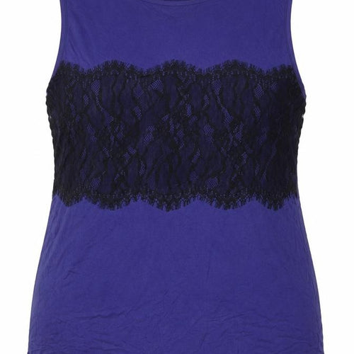 Dorothy Perkins Womens Purple Viscose Basic Tank Size 16 Round Neck - Lace Details
