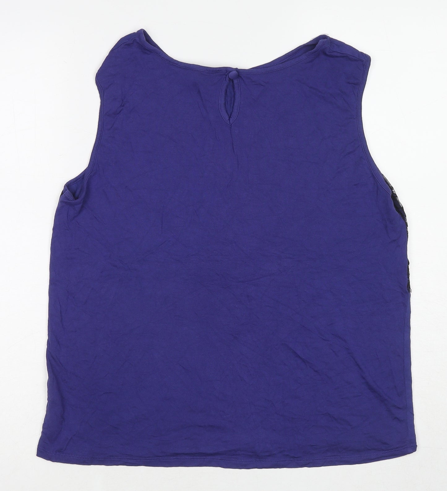 Dorothy Perkins Womens Purple Viscose Basic Tank Size 16 Round Neck - Lace Details