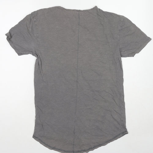Topman Mens Grey Cotton T-Shirt Size XS Round Neck - Size XXS