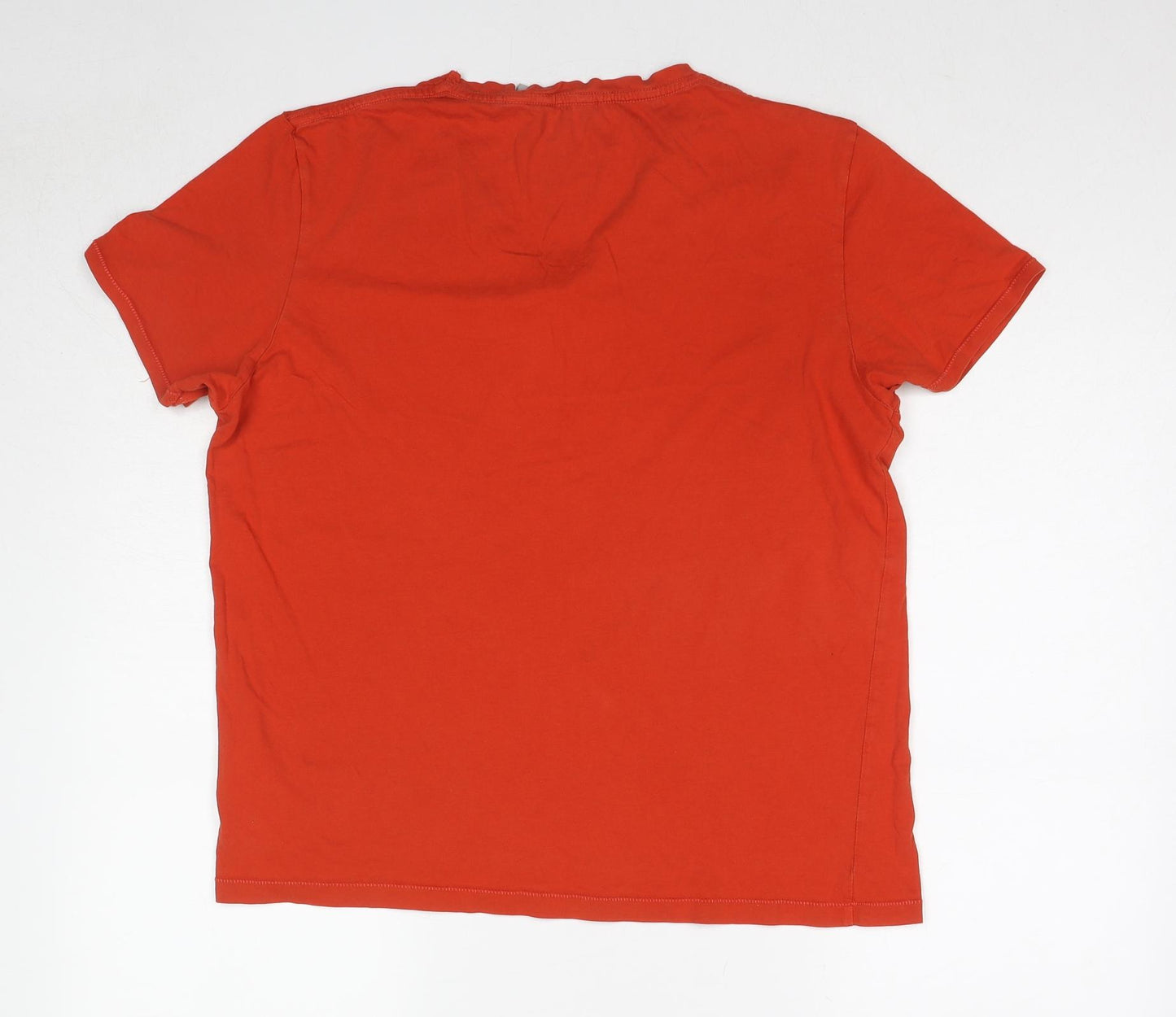 Ted Baker Mens Red Cotton T-Shirt Size L V-Neck - Label size 5