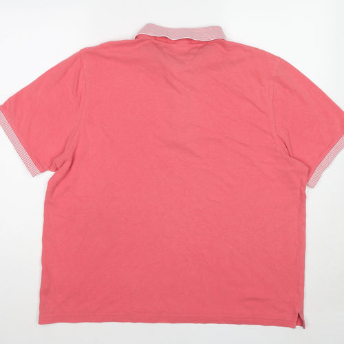 Lincoln Mens Pink Cotton Polo Size XL Collared Pullover