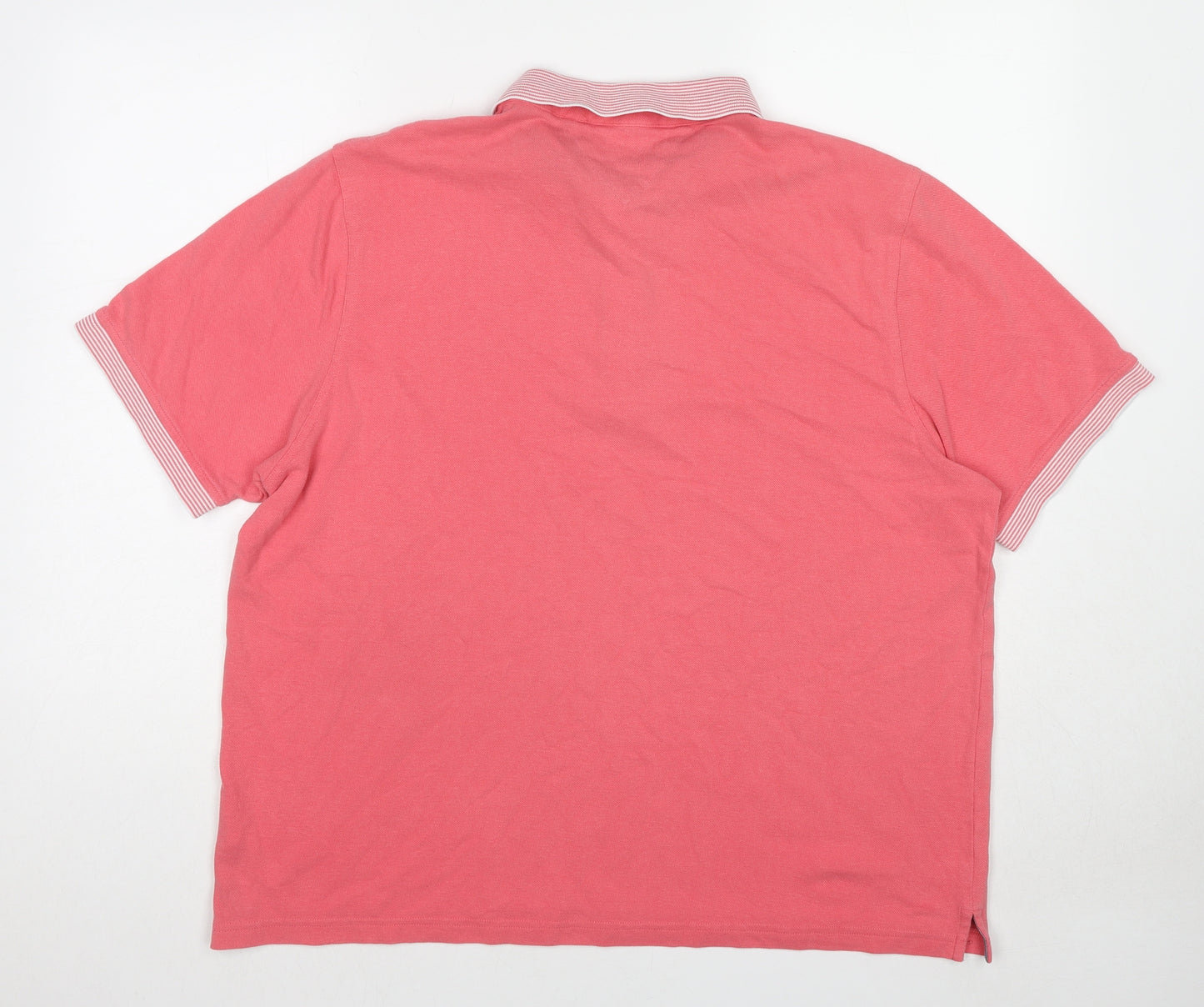 Lincoln Mens Pink Cotton Polo Size XL Collared Pullover