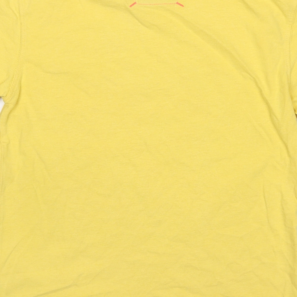 Marks and Spencer Boys Yellow Cotton Basic T-Shirt Size 10 Years Round Neck Pullover - Lewis Hamilton