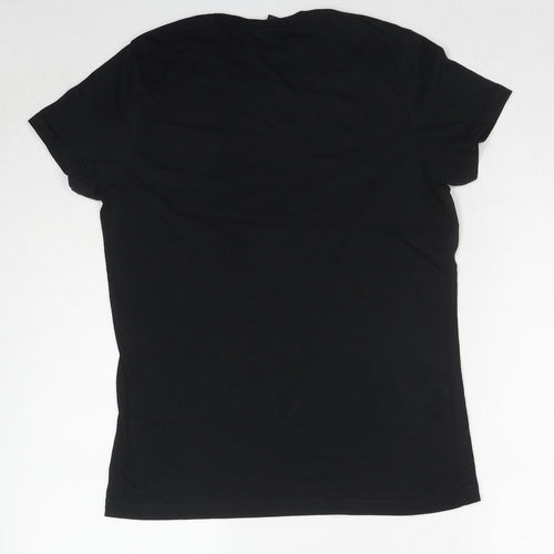 The Addams Family Womens Black Cotton Basic T-Shirt Size M Round Neck - On Wednesday We Wear Black