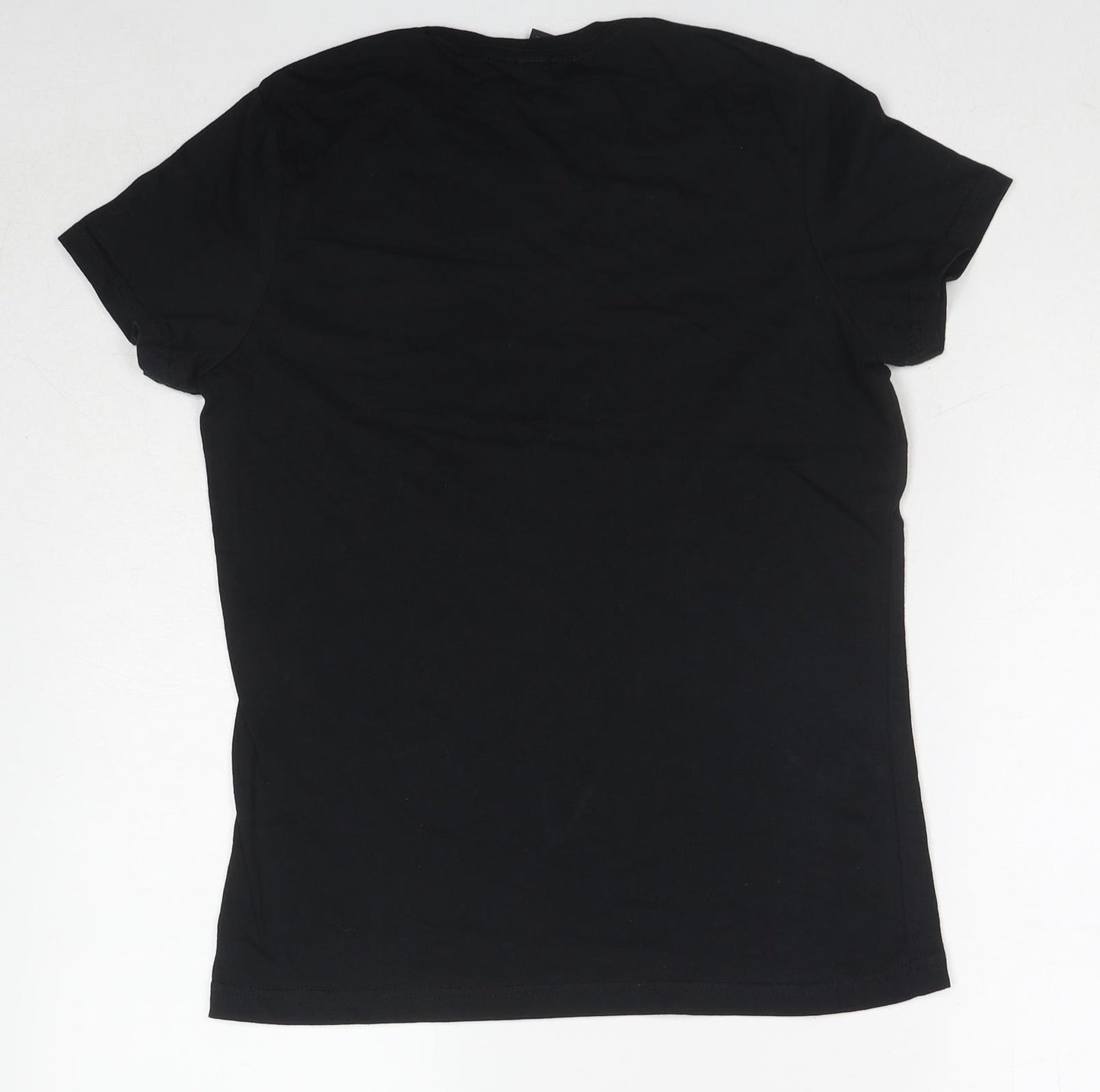 The Addams Family Womens Black Cotton Basic T-Shirt Size M Round Neck - On Wednesday We Wear Black