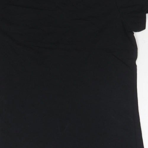 The Addams Family Womens Black Cotton Basic T-Shirt Size M Round Neck - On Wednesday We Wear Black