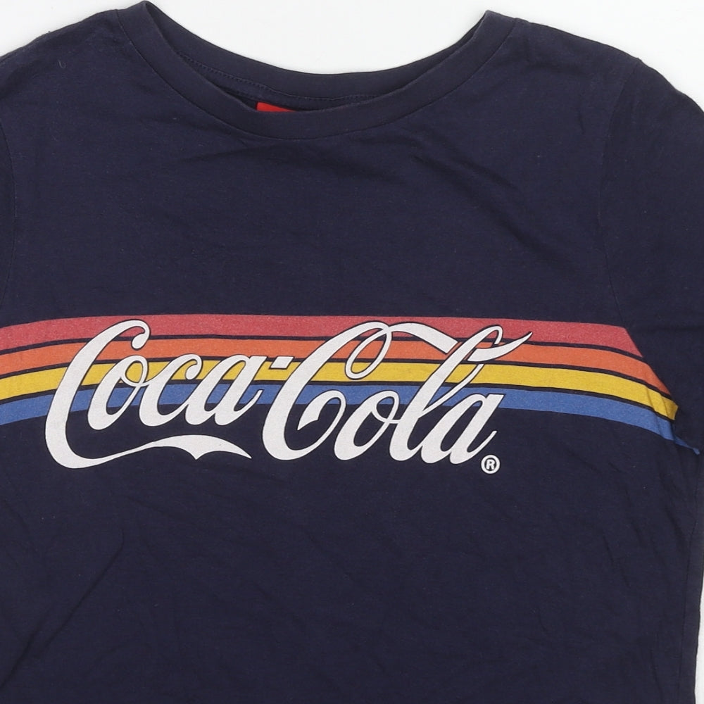 Coca-Cola Womens Blue Cotton Basic T-Shirt Size 10 Round Neck