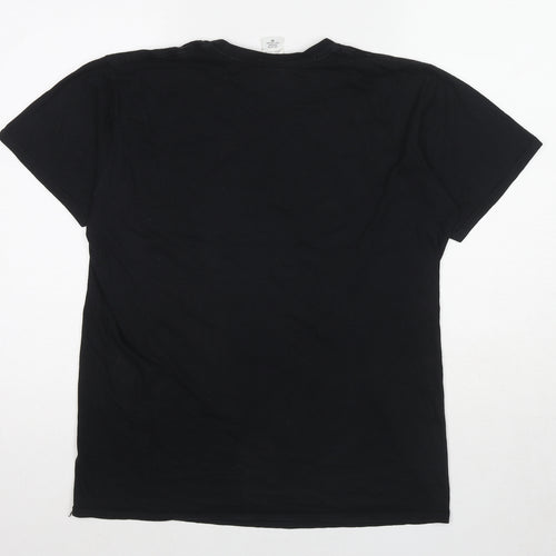 Teenage Mutant Ninja Turtles Mens Black Cotton T-Shirt Size M Round Neck