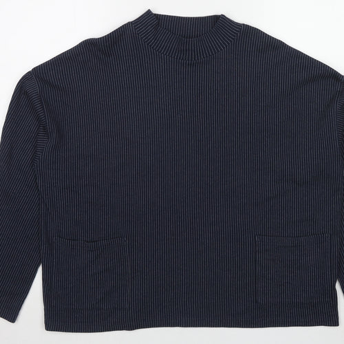 Marks and Spencer Womens Blue Striped Cotton Pullover Sweatshirt Size 20 Pullover