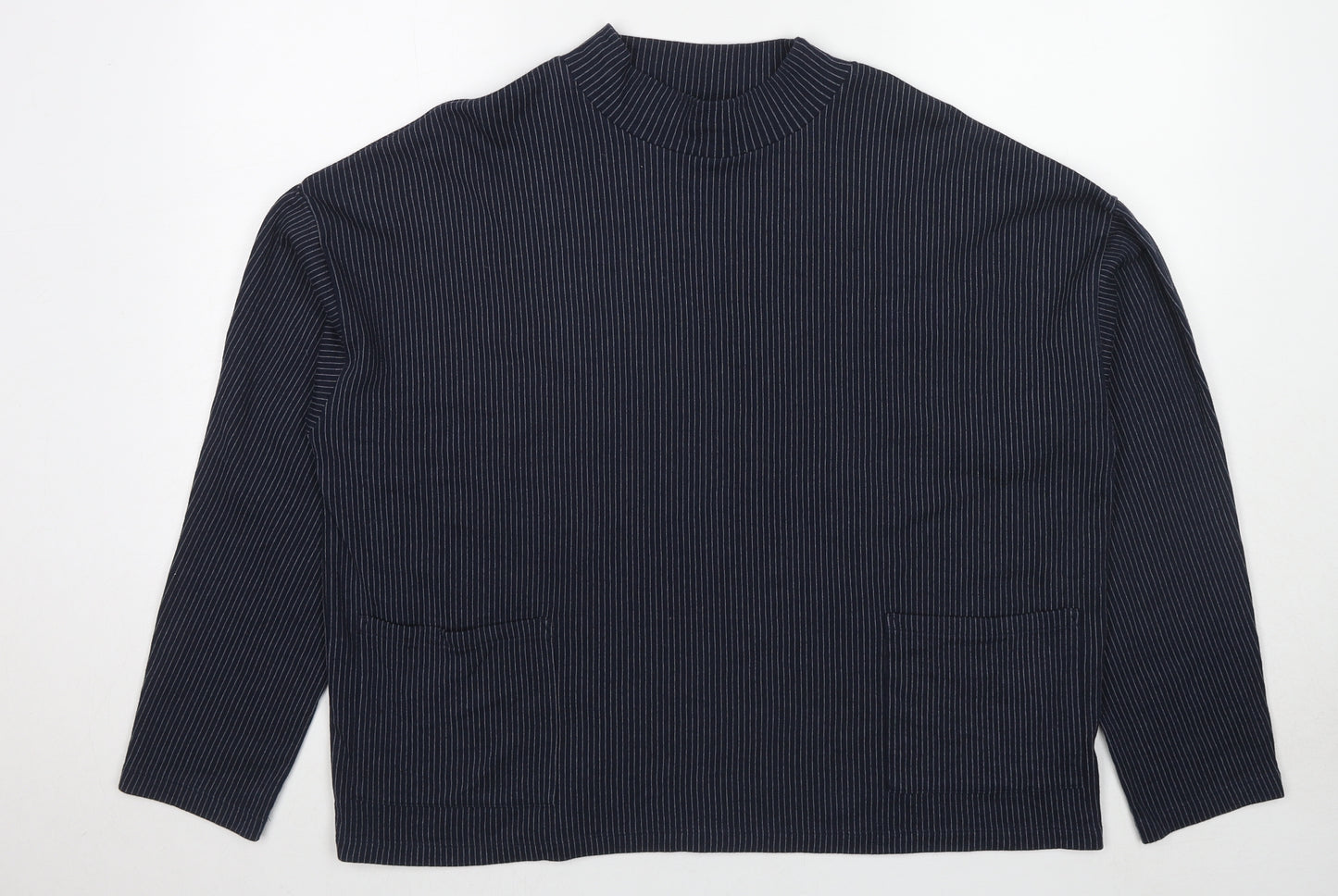 Marks and Spencer Womens Blue Striped Cotton Pullover Sweatshirt Size 20 Pullover