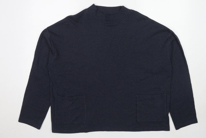 Marks and Spencer Womens Blue Striped Cotton Pullover Sweatshirt Size 20 Pullover