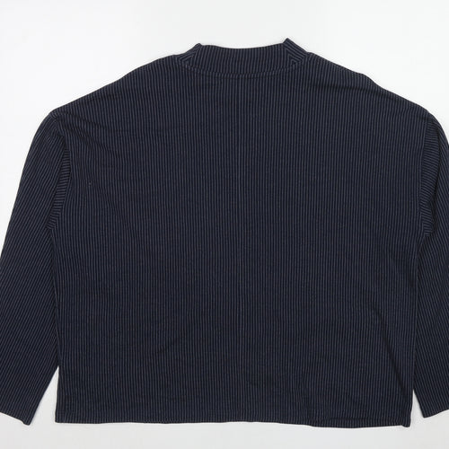 Marks and Spencer Womens Blue Striped Cotton Pullover Sweatshirt Size 20 Pullover
