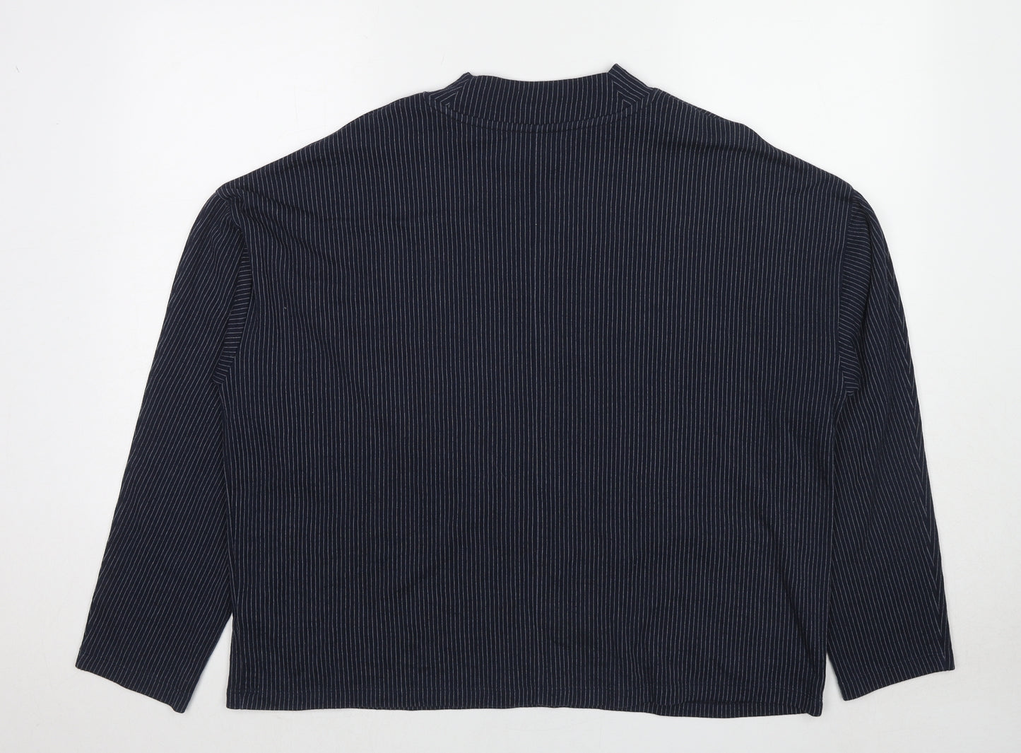 Marks and Spencer Womens Blue Striped Cotton Pullover Sweatshirt Size 20 Pullover