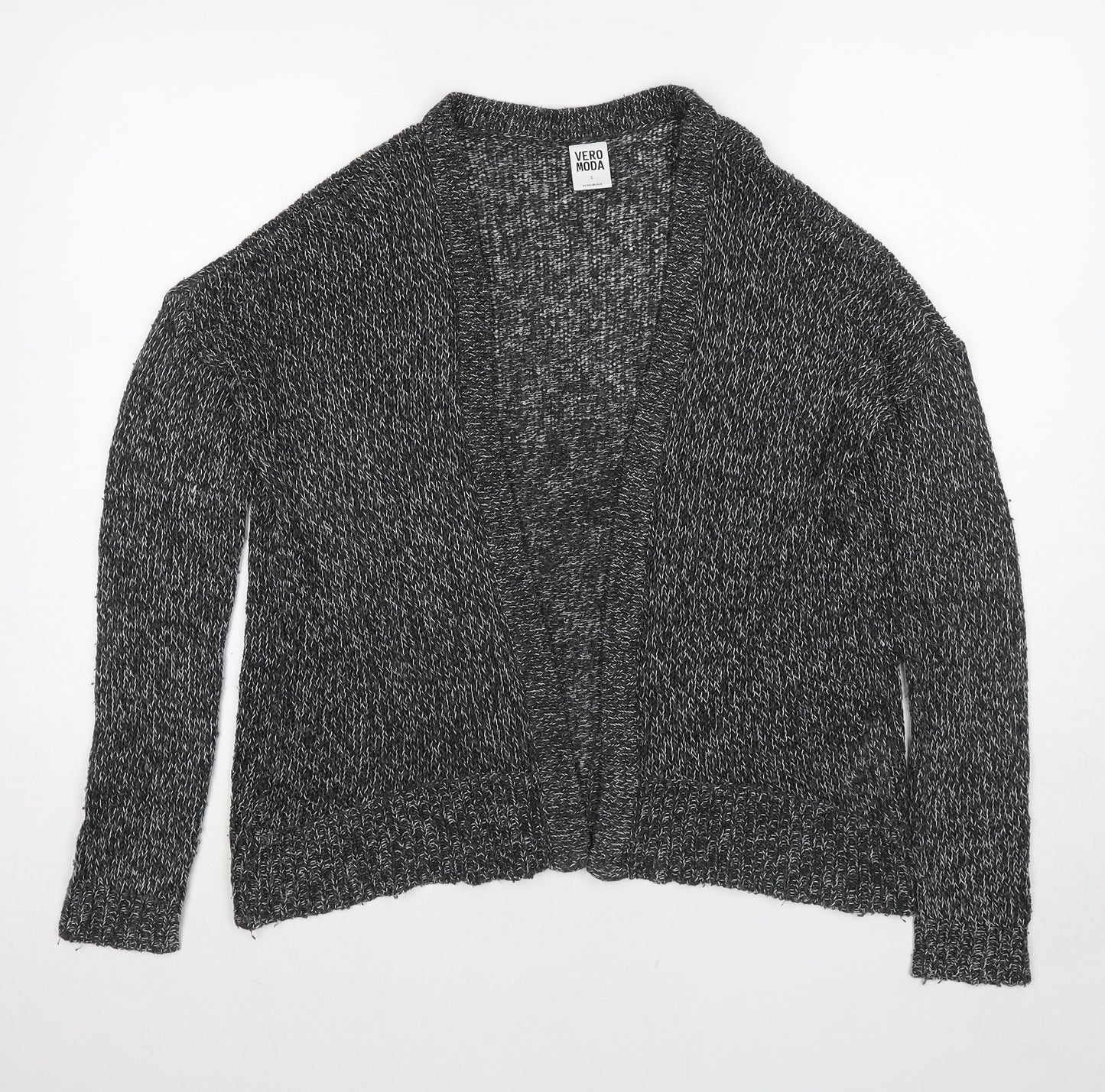 VERO MODA Womens Black V-Neck Acrylic Cardigan Jumper Size S