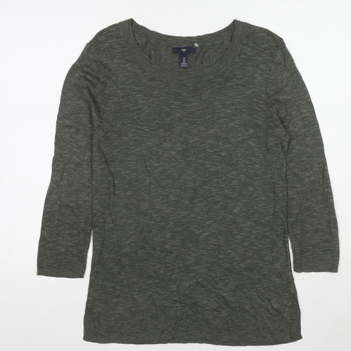 Gap Womens Green Round Neck Polyester Pullover Jumper Size S